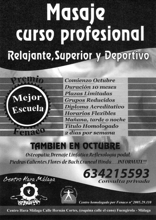 Curso de masaje profesional Fuengirola